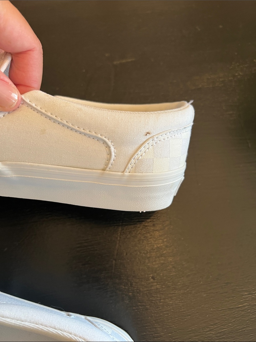 Vans Slip-On Checkerboard Canvas Sneakers white women 9.5 men’s 8 - Picture 4 of 6
